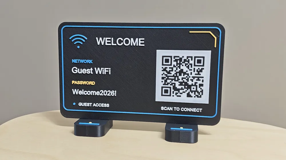 WiFi21ST - Freestanding Guest WiFi Sign - Free 3D Print Model - MakerWorld