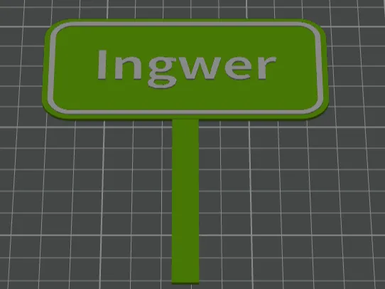 Gartenschild Ingwer