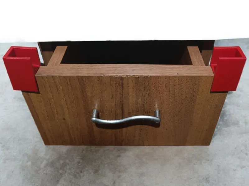 Spacers for mounting drawer fronts.