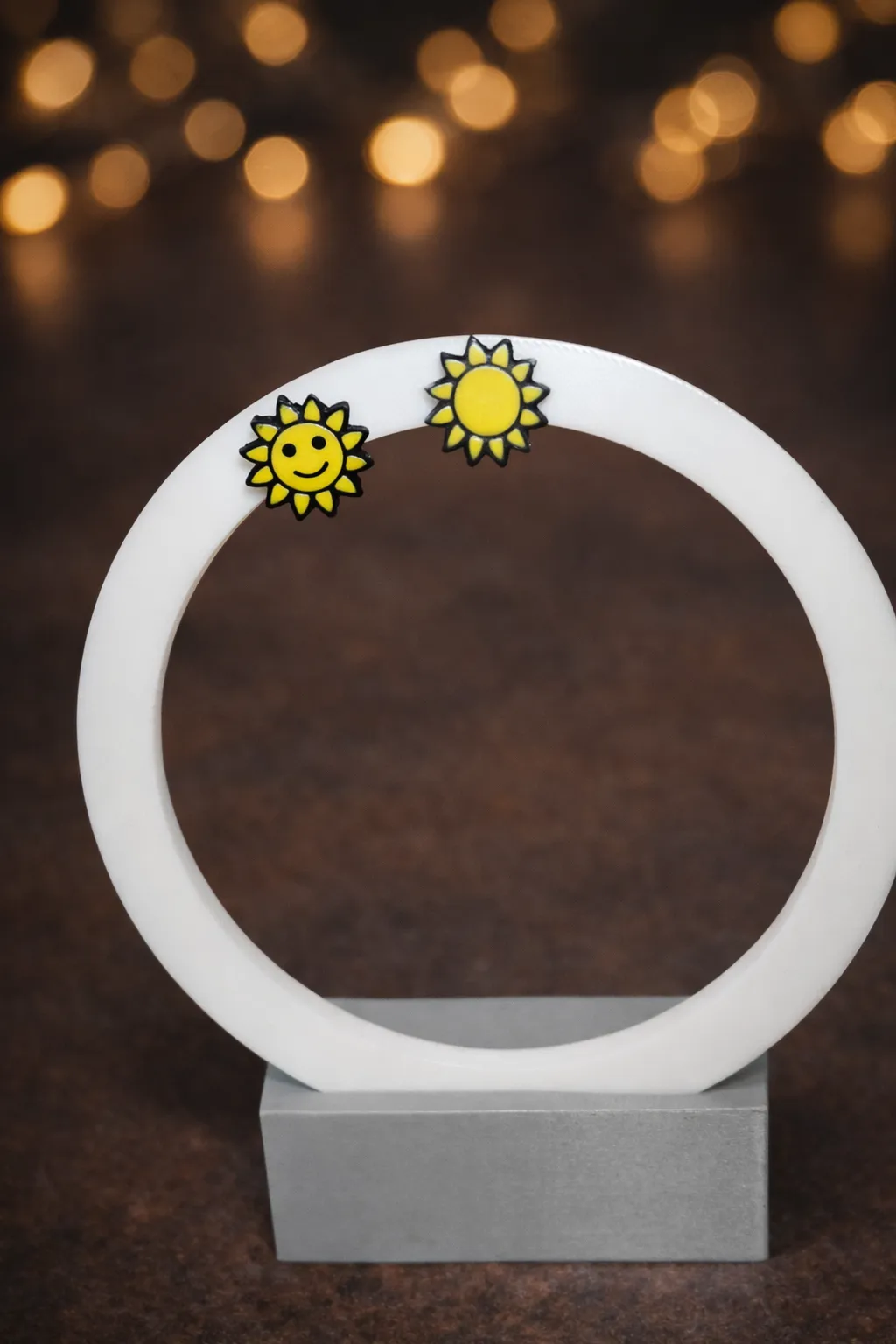 Sun, Moon and Star Pin Earrings view 3