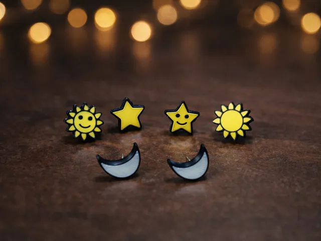 Sun, Moon and Star Pin Earrings