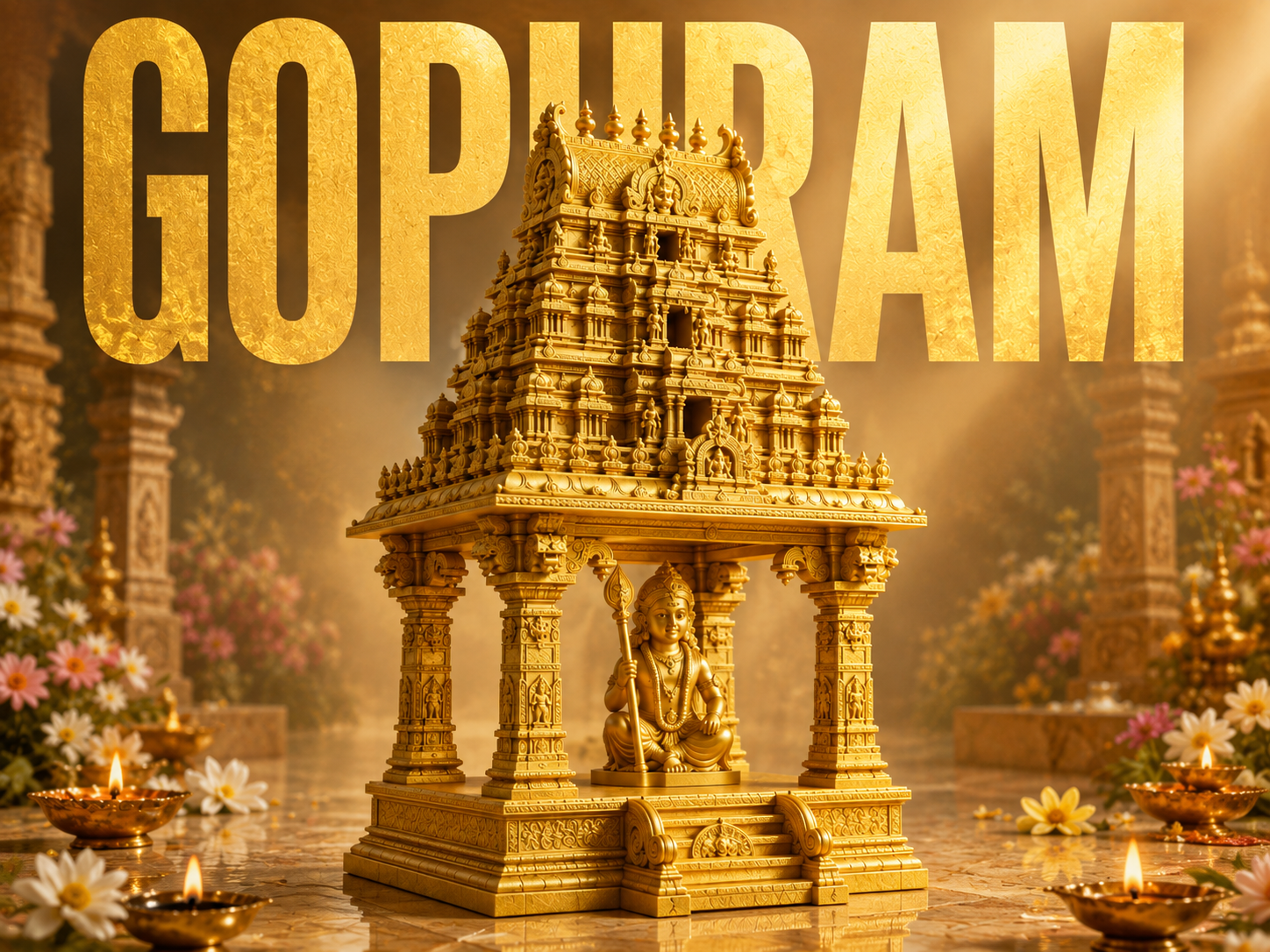 Gopuram Temple with Murugan - 1