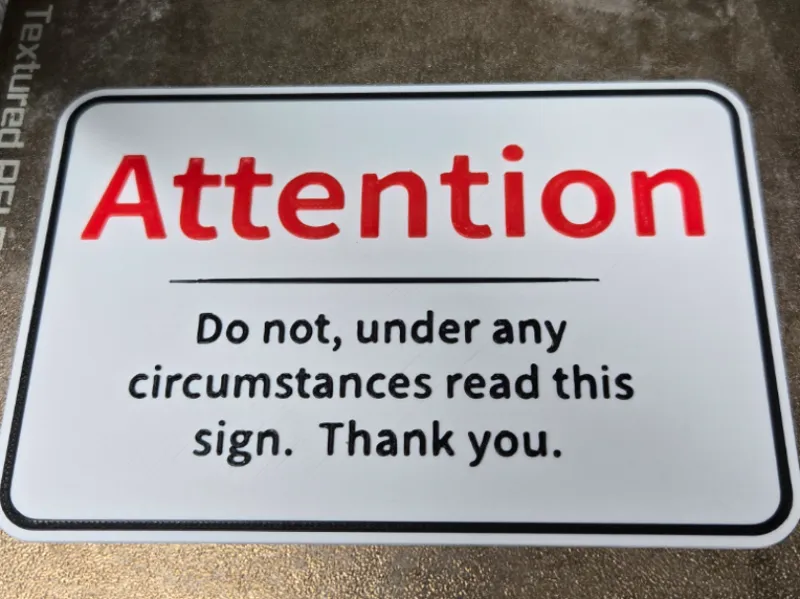 Don't Read this sign
