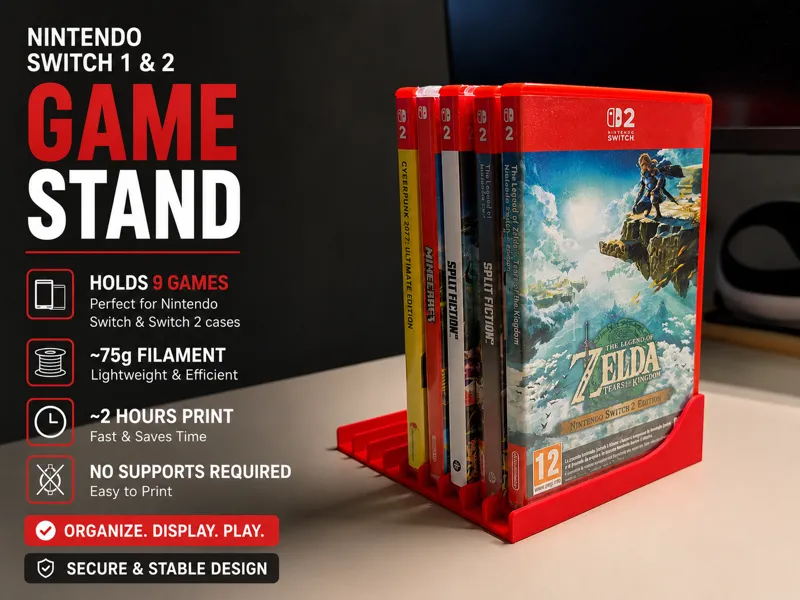 Nintendo Switch 1 & 2 Game Stand
