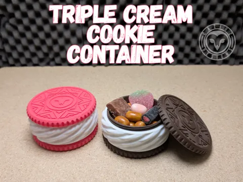 Caja o estuche: Triple Cream Cookie Container Secret Stash Box — referencia de MakerWorld