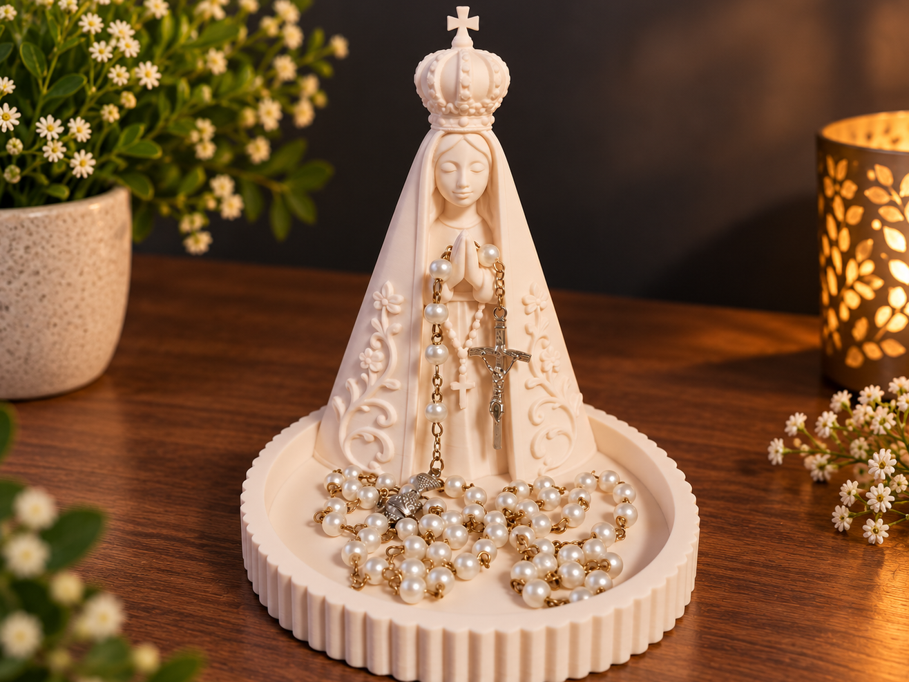 Our Lady of Aparecida Rosary Holder Tray - 1
