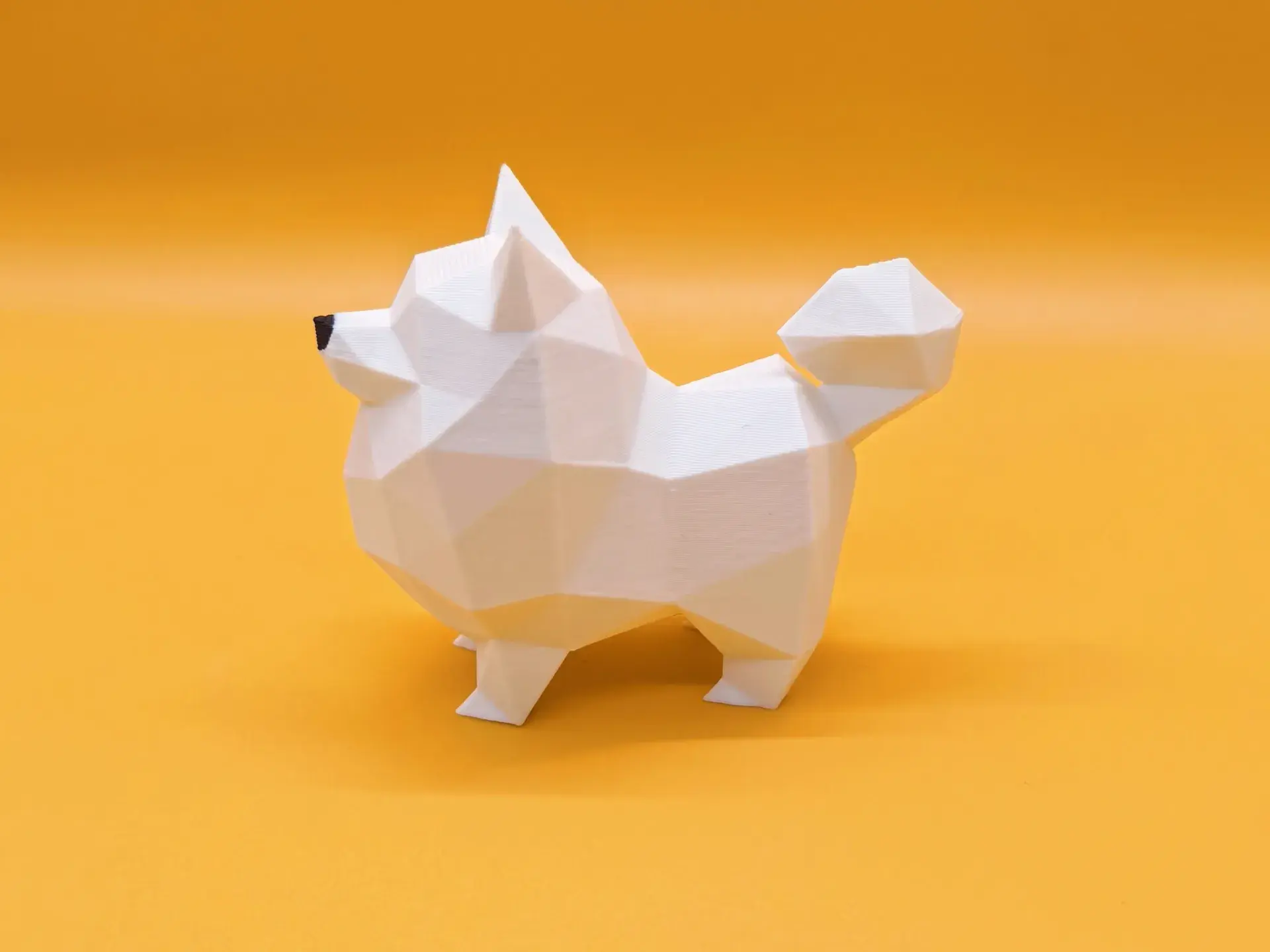 Miniatura 2 do modelo 3D 低多边形博美犬-动物雕塑装饰摆件