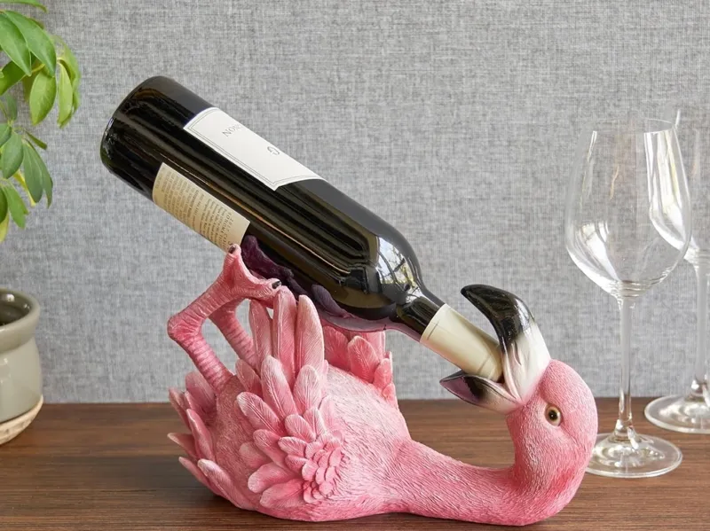 Drunk Flamingo Wine Bottle Stand (Highly Detailed)