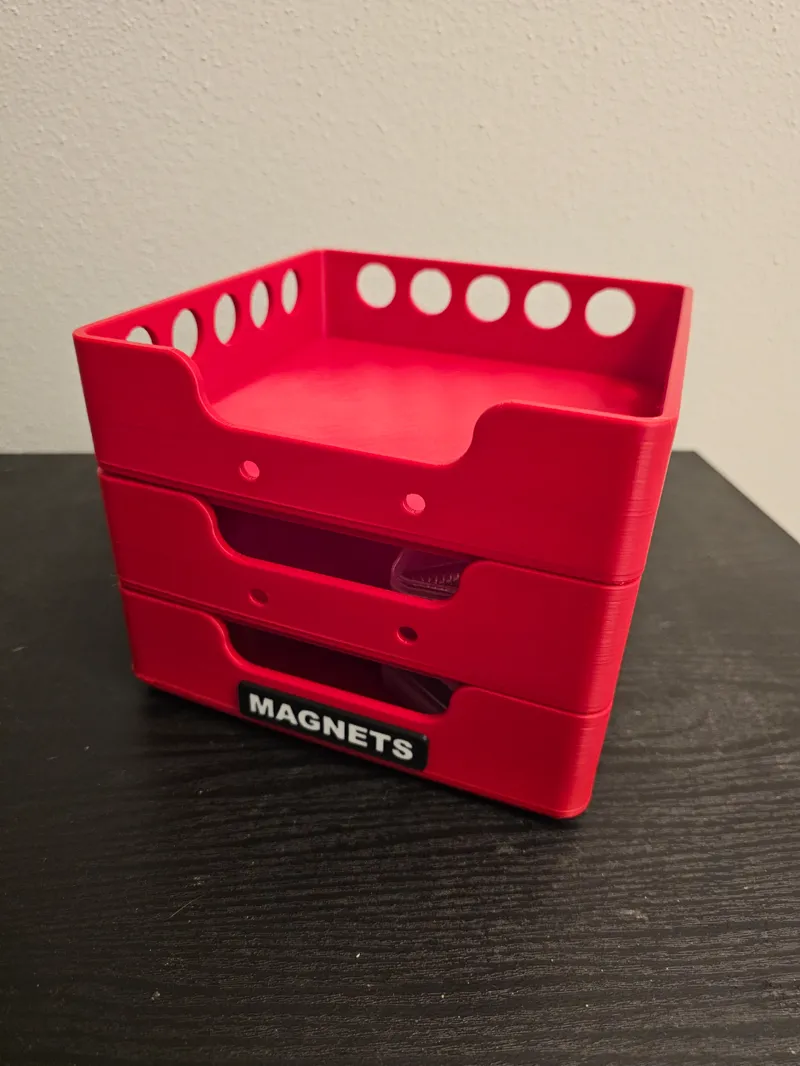 Square Stackable Storage Bin - 175x175mm w/ attachable label