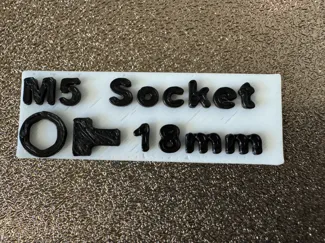 M5 Socket Screw Labels for Clamshell Parts Box
