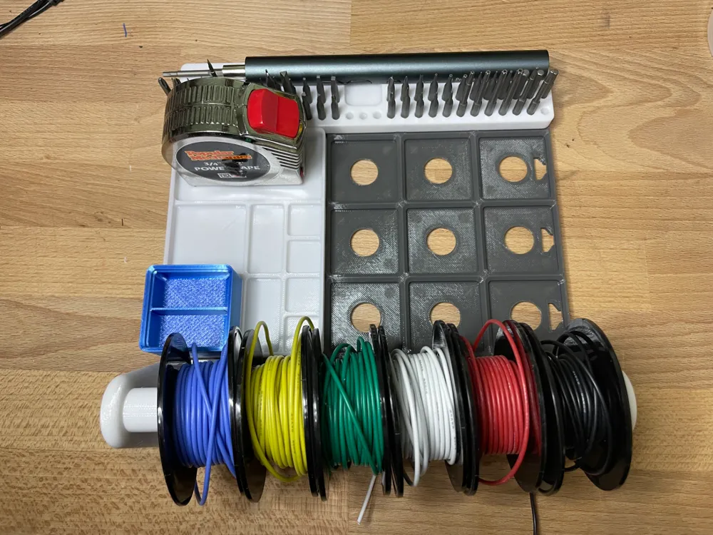 Gridfinity Wire spool holder refined Remixed by Daniel D - MakerWorld