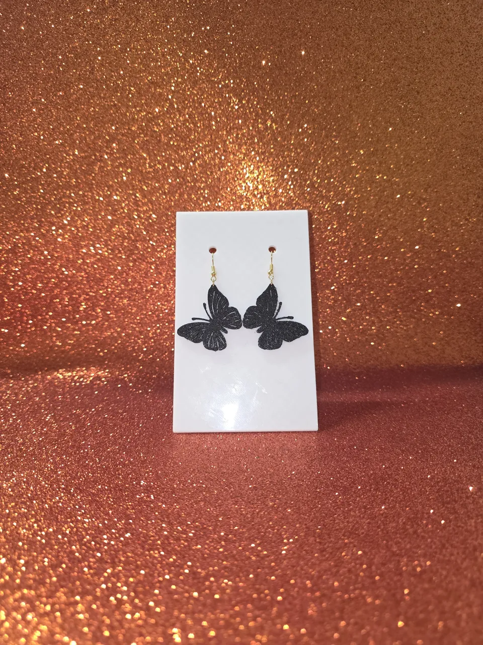 Butterfly zebra earrings view 2