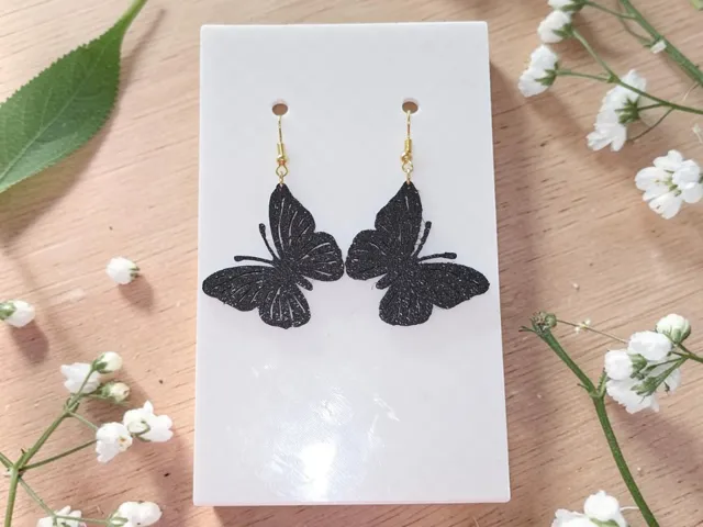 Butterfly zebra earrings