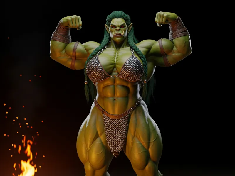 Gruda The Trampler - Double Bicep Pose (Solo)