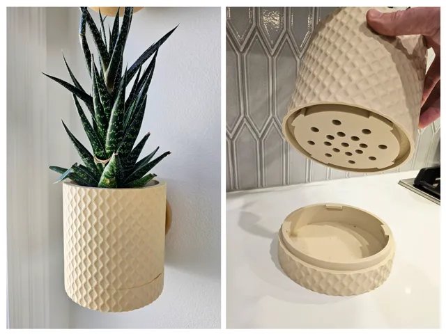 Diamond Design Wall Planter With Hidden Drip Dray