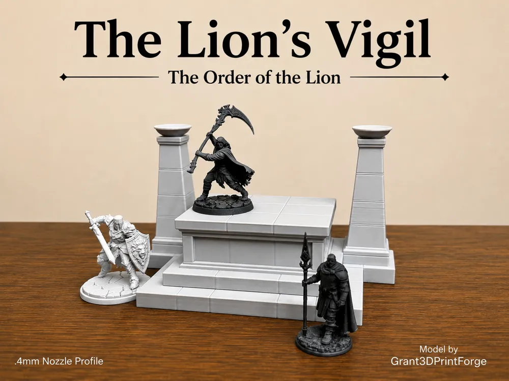 Escenografía en miniatura: The Lion's Altar - The Order of the Lion Terrain. Referencia del modelo original.