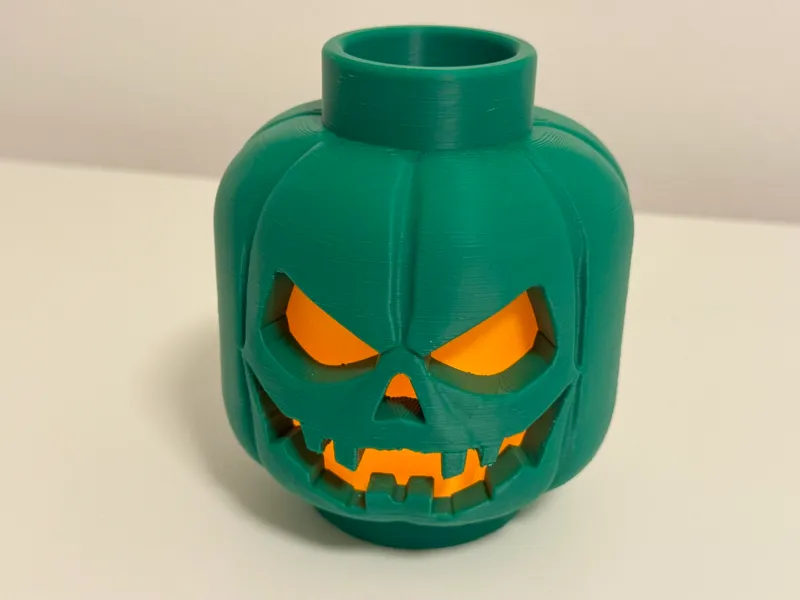 Pumpkin Brick Minifigure head Lantern stackable 