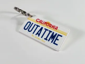 Back to the Future OUTATIME License Place Keychain