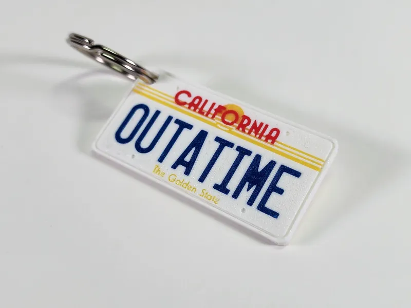 Back to the Future OUTATIME License Place Keychain