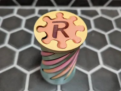 Spiral Fidget Letter R Passthrough Toy 180 Degrees