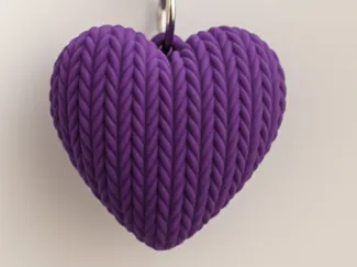 Knitted Heart Keychain