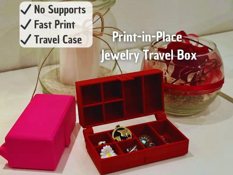Print-in-Place Jewelry Travel Box | Snap Closure
