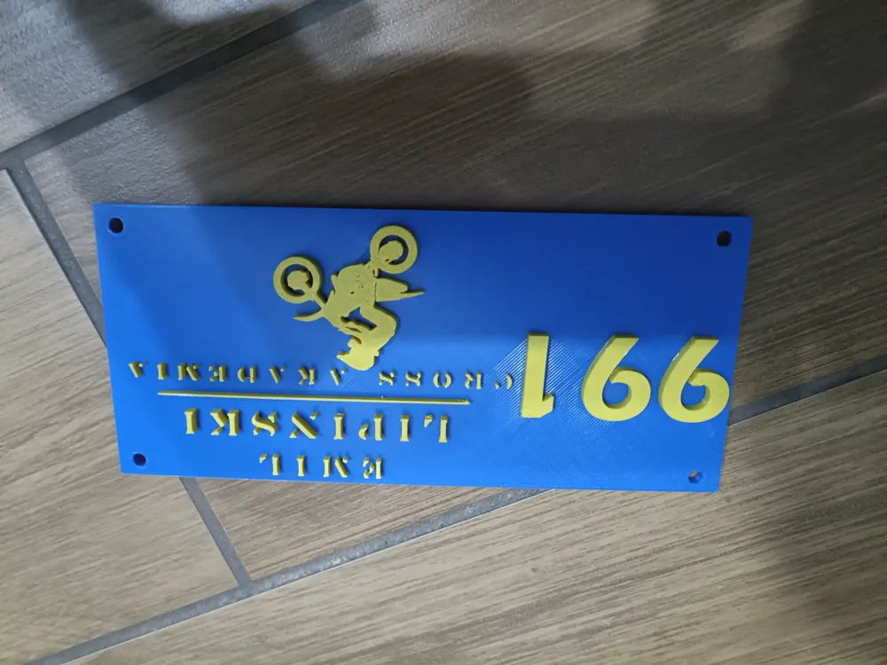 Personalized motocross plate with mounting holes - Free 3D Print Model ...
