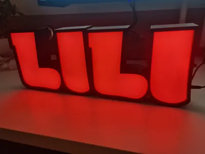 3D name LILI with possibility to install LED strip