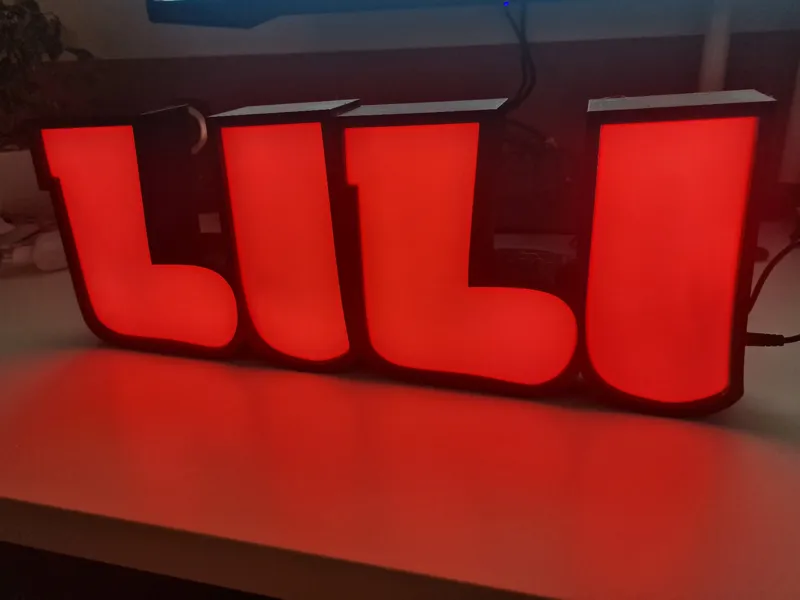 3D name LILI with possibility to install LED strip