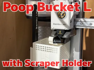 Compact poop bucket L with scraper holder