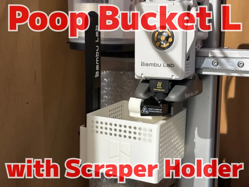 Compact poop bucket L with scraper holder