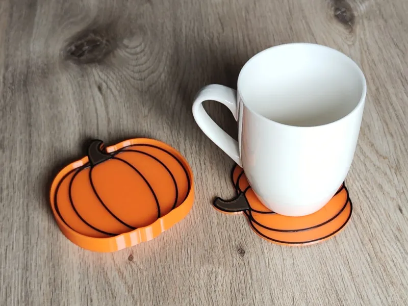 Pumpkin cup stand / cup coaster with storage base