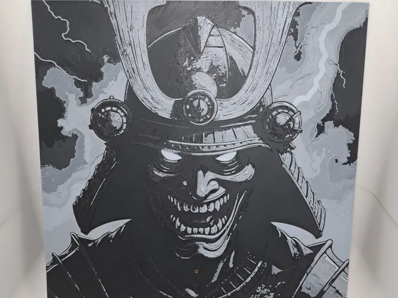 Samurai Oni Mask - 200 x 200 Hueforge