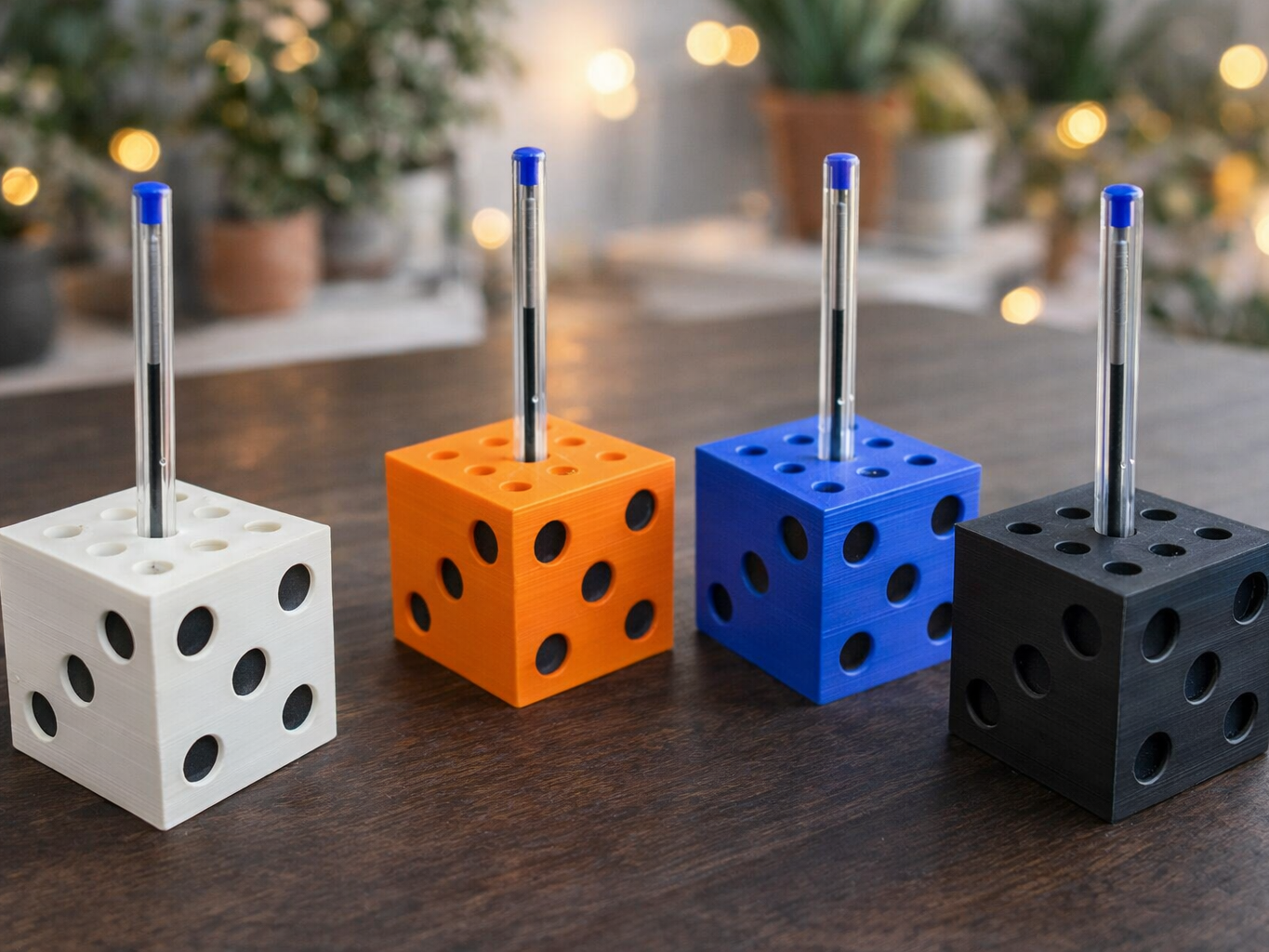 Dice Pen Holder – Modern 3D Printed Desk Organizer