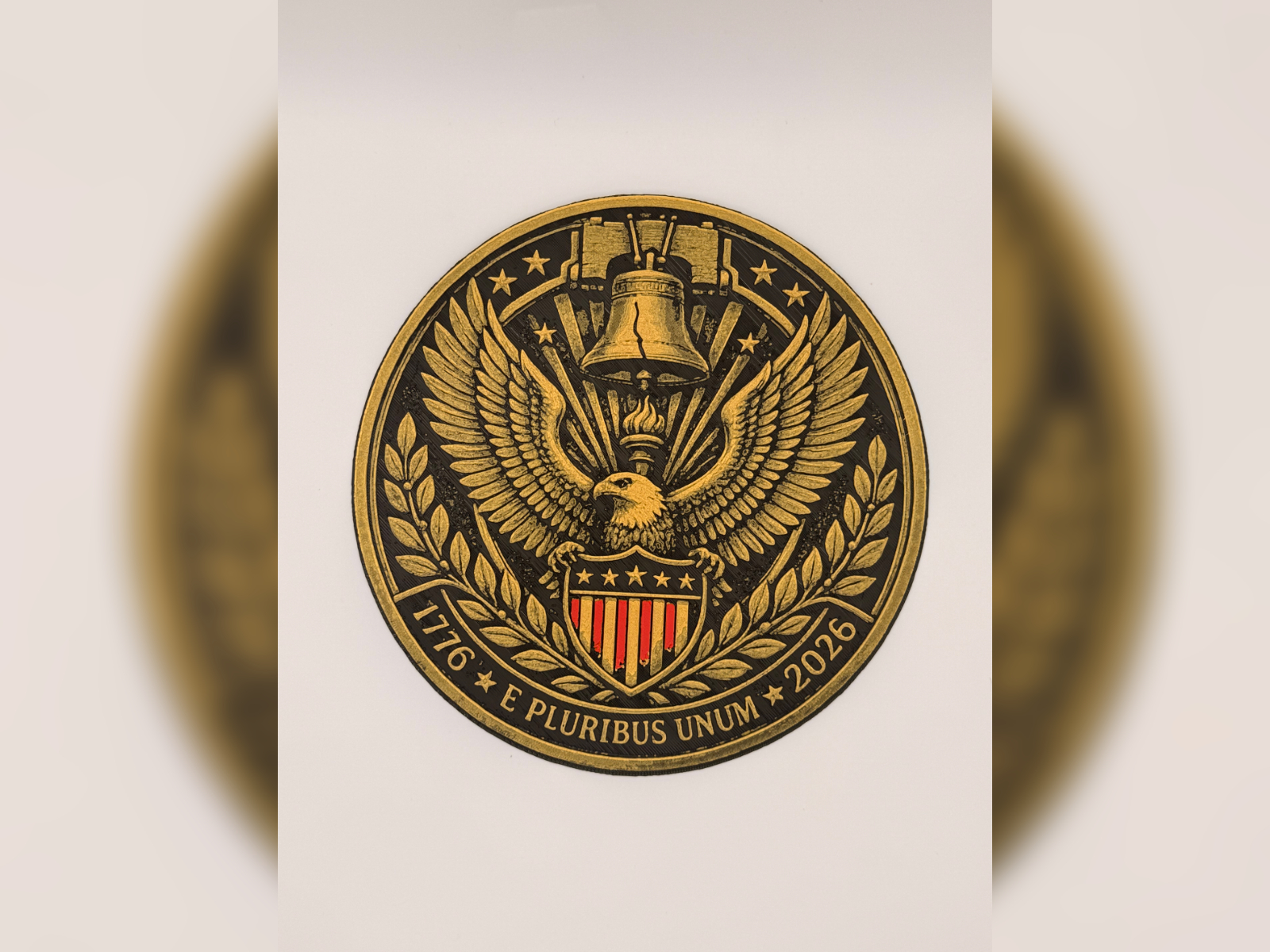 Liberty Bell Eagle Coin hueforge print