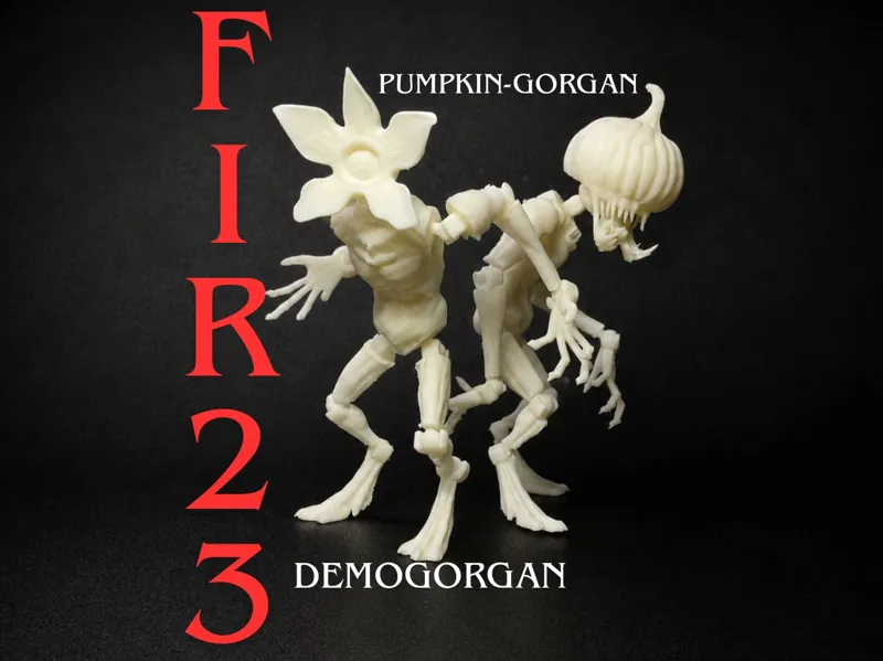 Articulated Demogorgan and Pumpkin-Gorgan