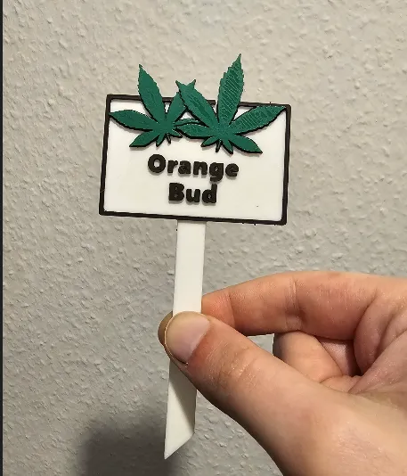 Grow Sign/Pflanzschild - Orange Bud