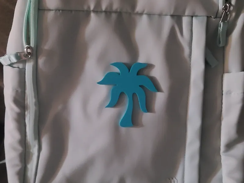 Pink Palm Puff Pin (wearable)