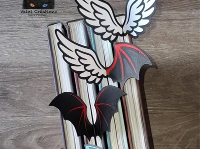 Bookmark, Bookmark, Angel, Demon, Bat