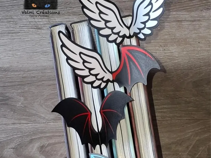 Marque Page, Signet, Ange, démon, chauve-souris