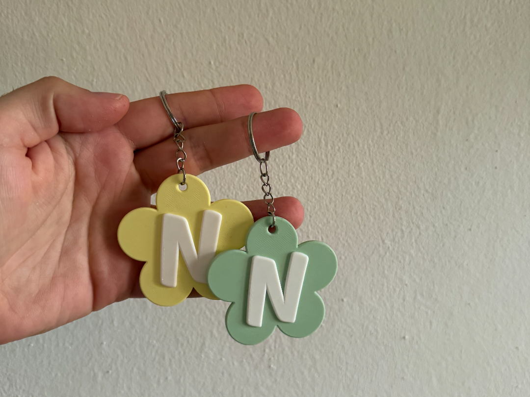 Llavero Flor con Inicial Personalizada - keychan