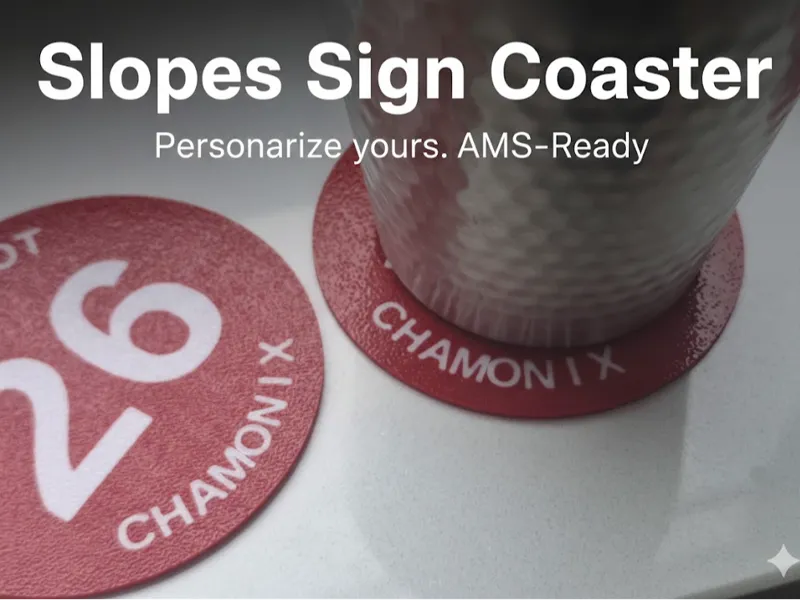 Slopes Sign Coaster - Fully Customizable