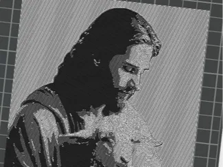 Jesus con un cordero hueforge cuadro decorativo