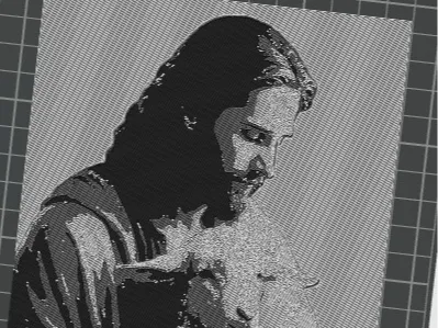 Jesus con un cordero hueforge cuadro decorativo