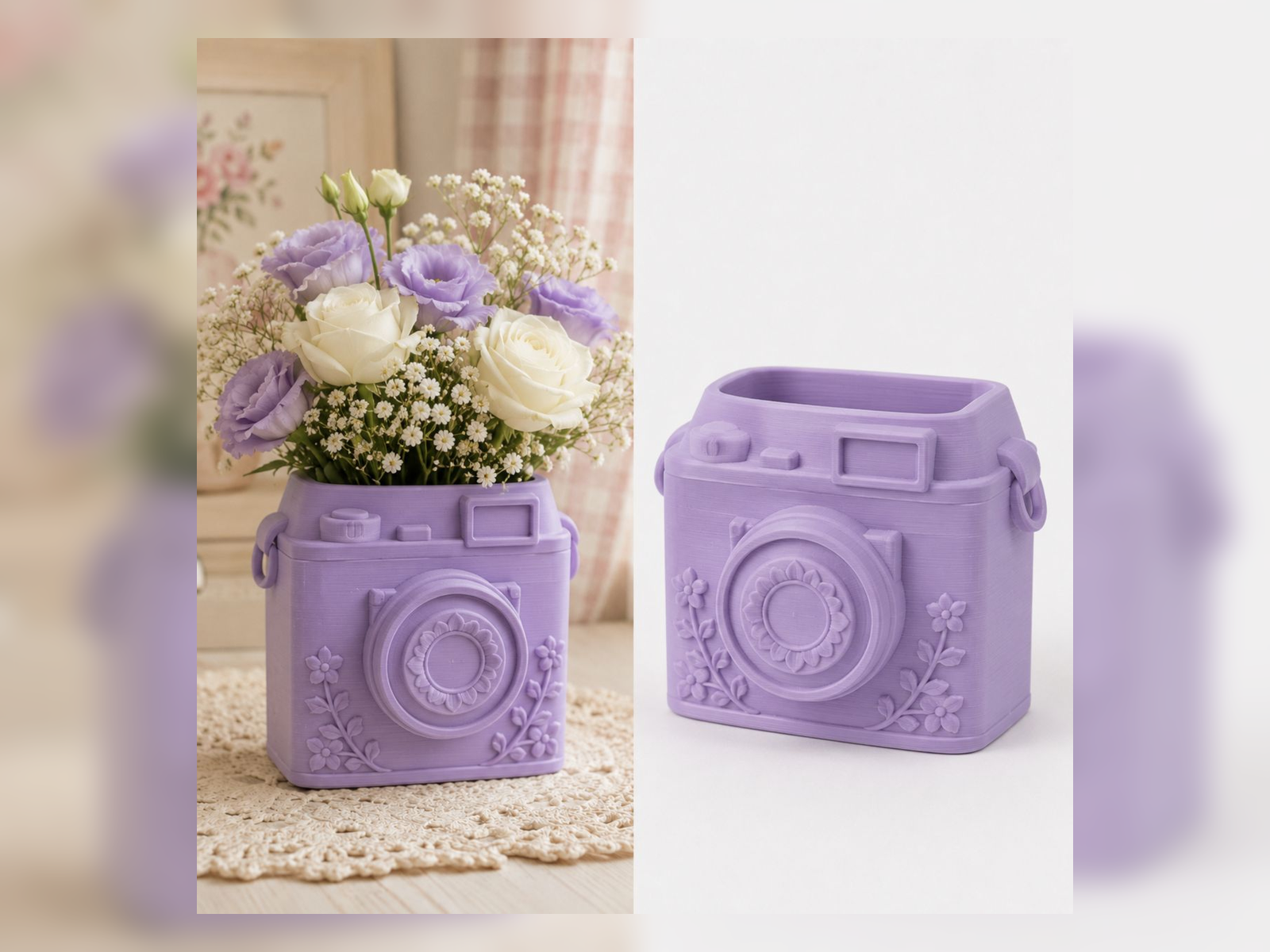 Lavender Camera Vase