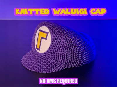 Cute Knitted Waluigi Cap from Super Mario