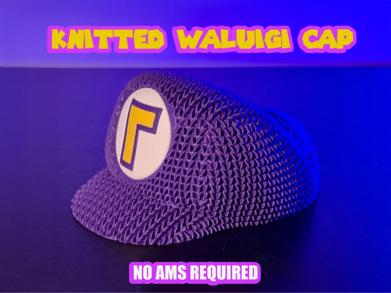 Cute Knitted Waluigi Cap from Super Mario