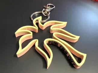 PINK PALM PUFF KEYCHAIN