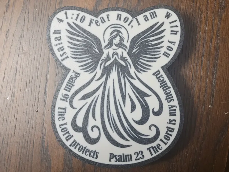 Angel with Bible verses light box