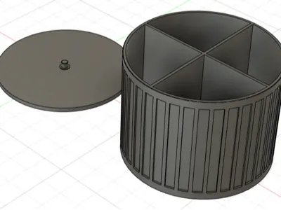 Pleated rotating pen-brush holder 160x130h int.